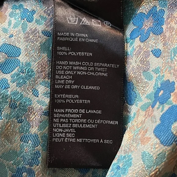 URBAN OUTFITTERS Iridescent Blue Floral Jacket Sz L - Picture 4 of 6